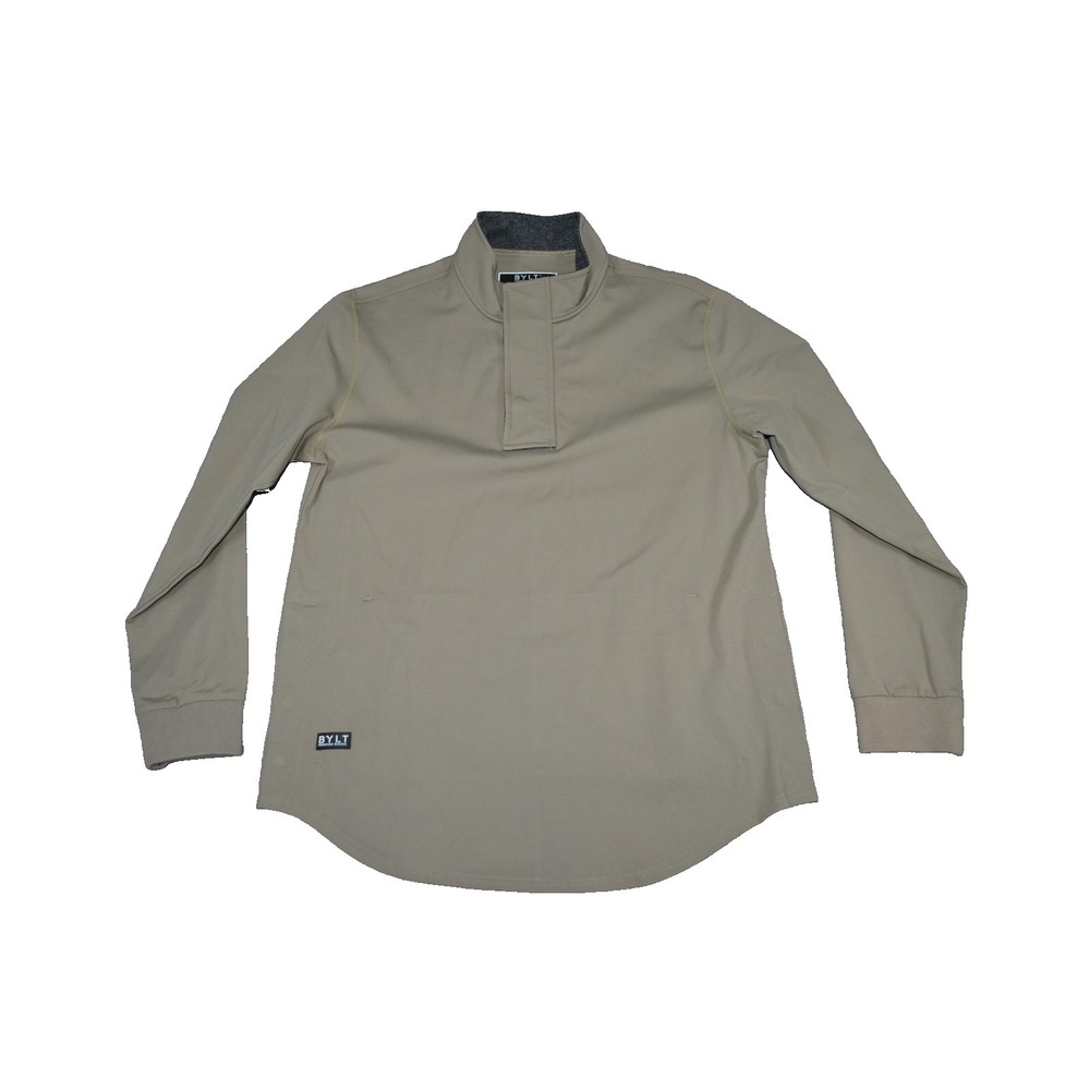 BYLT Elite + Fairway Pullover Jacket Sz L Beige Golf Stretch Magnetic Side Vents